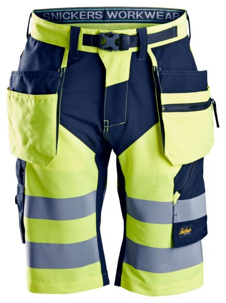 6933 Snickers FlexiWork, High-Vis Shorts+ Holstertaschen Klasse 1